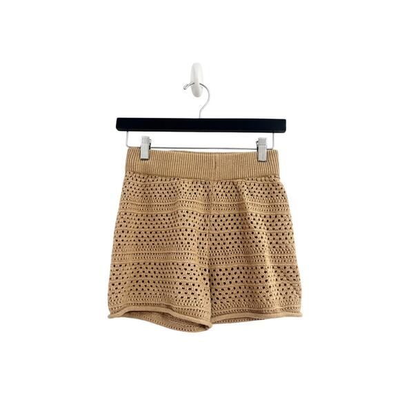 Sincerely Jules Pants - Sincerely Jules Tan Brown Crochet Shorts